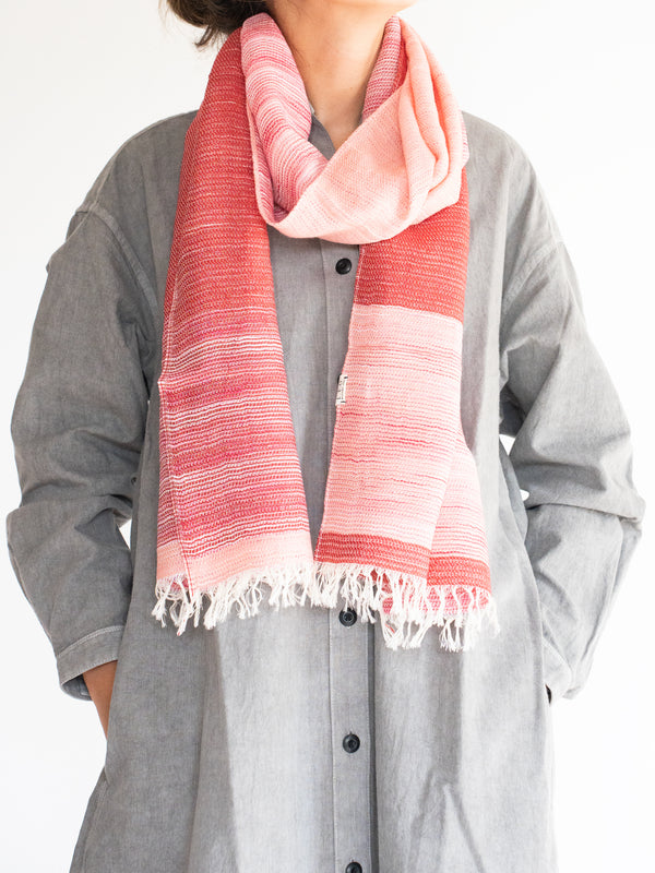 SMALL / DOUBLE FACED MERINO WOOL SCARF - HAND-DYED YARN