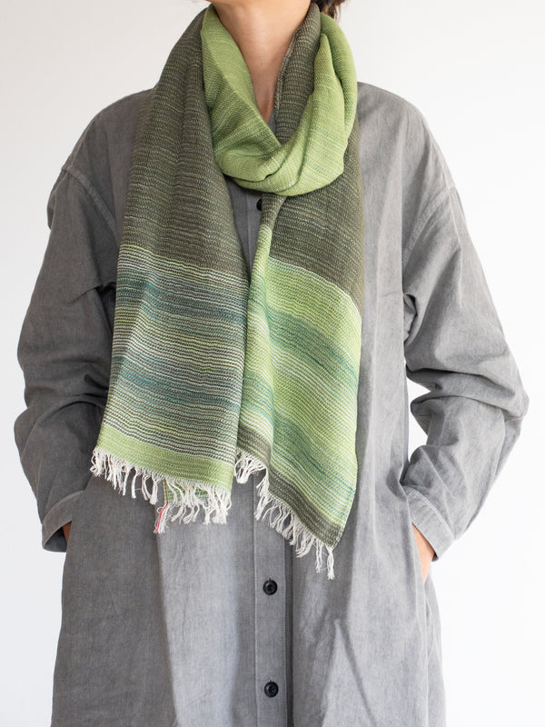 SMALL / DOUBLE FACED MERINO WOOL SCARF - HAND-DYED YARN