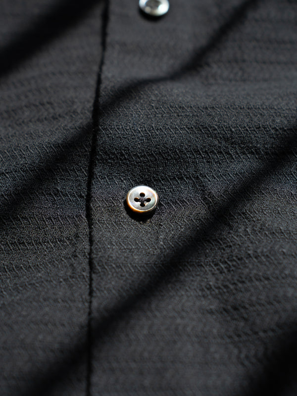 UNISEX RELAXED SHIRT - HERRINGBONE BLACK