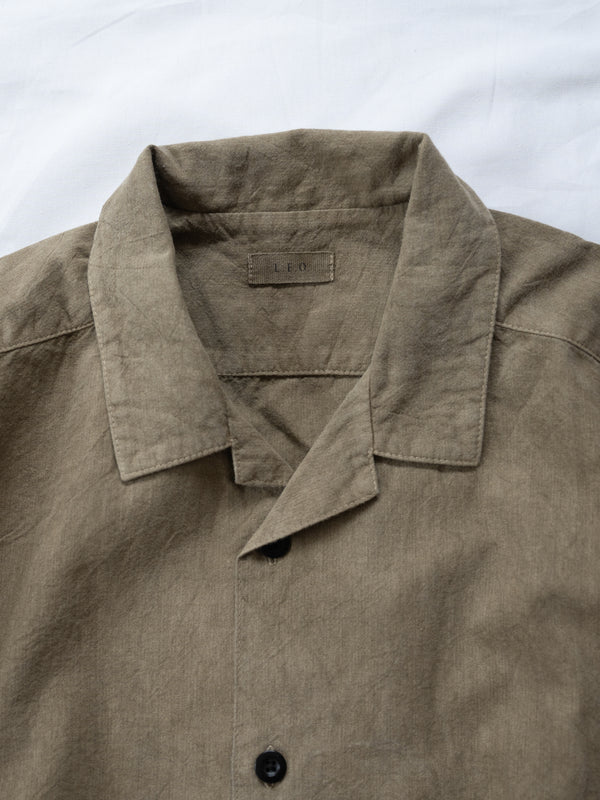 UNISEX OPEN COLLAR SHIRT - BENGARA-DYED