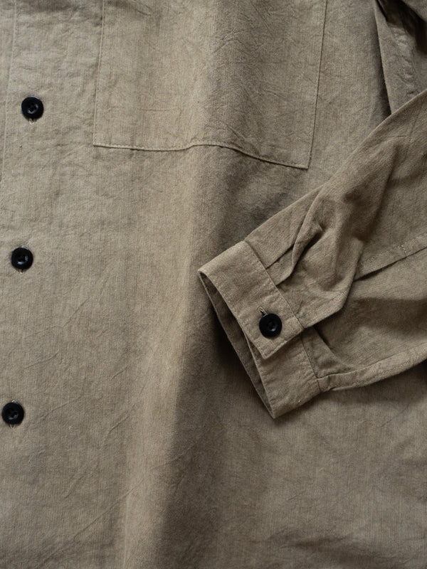UNISEX OPEN COLLAR SHIRT - BENGARA-DYED
