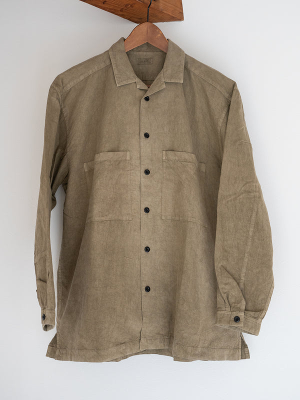 UNISEX OPEN COLLAR SHIRT - BENGARA-DYED