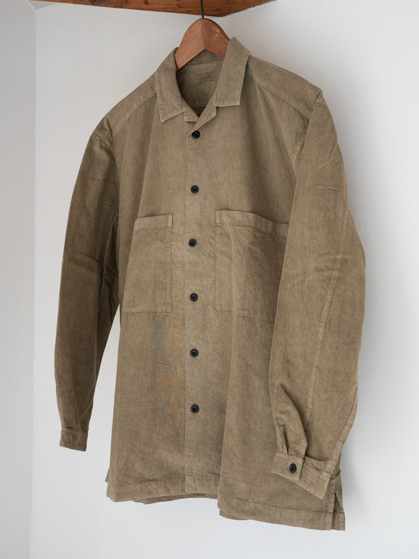 UNISEX OPEN COLLAR SHIRT - BENGARA-DYED