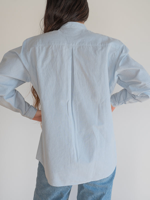 UNISEX STAND COLLAR SHIRT - LINEN