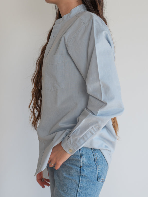 UNISEX STAND COLLAR SHIRT - LINEN