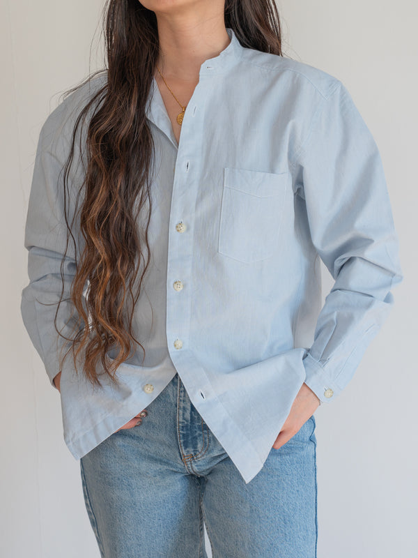 UNISEX STAND COLLAR SHIRT - LINEN