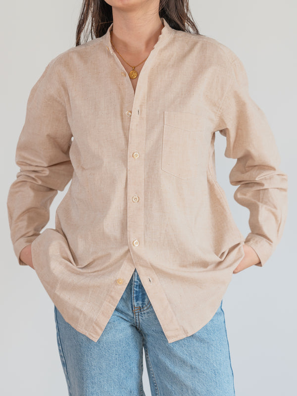 UNISEX BROWN ORGANIC COTTON SHIRT