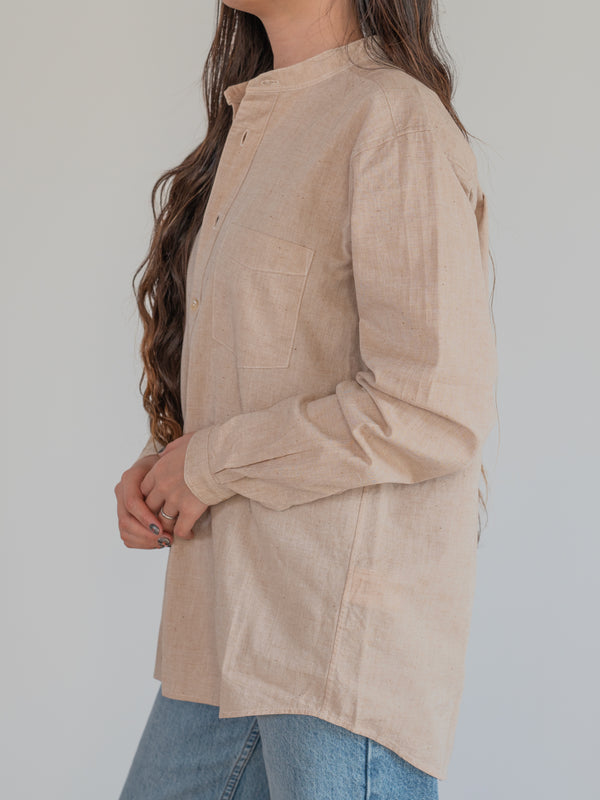 UNISEX BROWN ORGANIC COTTON SHIRT