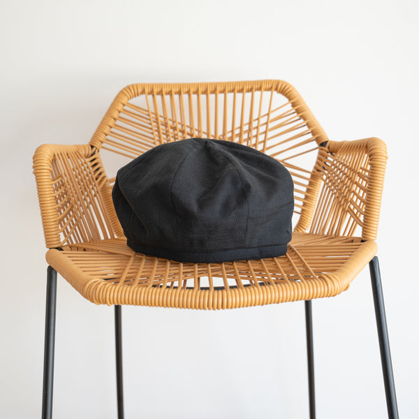 BERET - HERRINGBONE BLACK