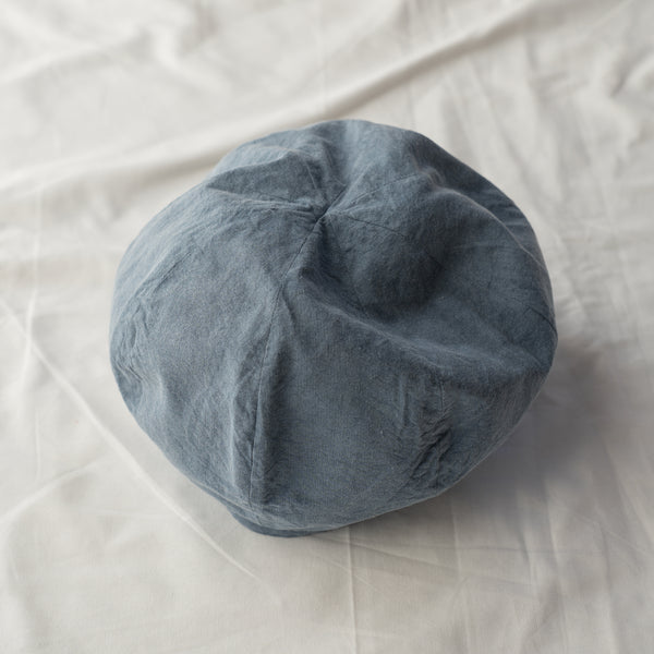 INDIGO & SOOT DYE BERET / ORGANIC COTTON