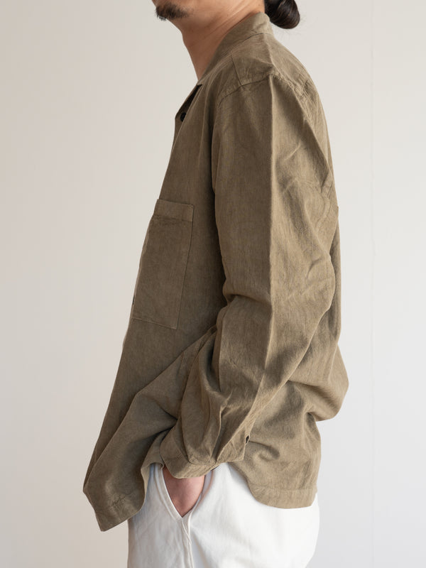 UNISEX OPEN COLLAR SHIRT - BENGARA-DYED