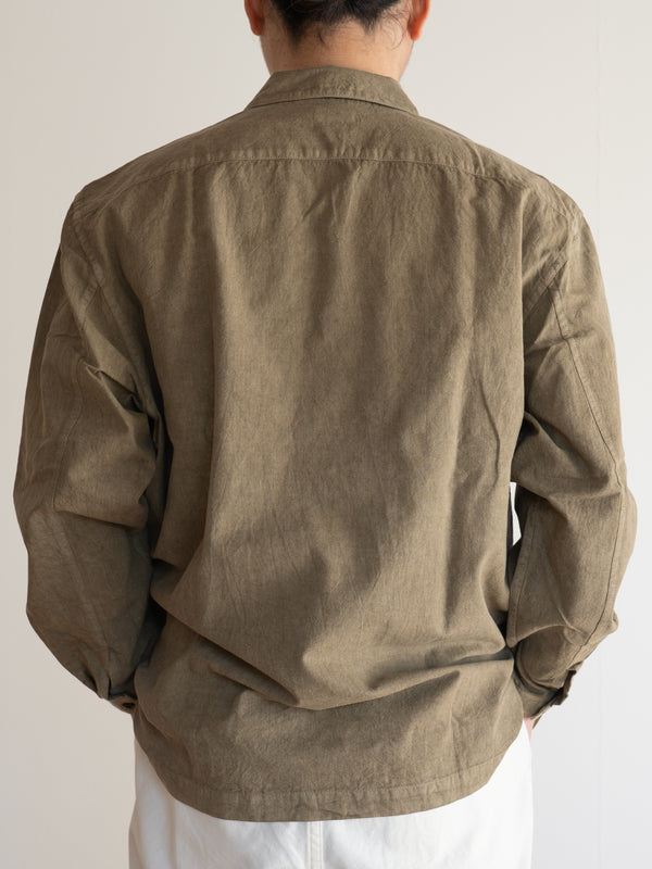 UNISEX OPEN COLLAR SHIRT - BENGARA-DYED