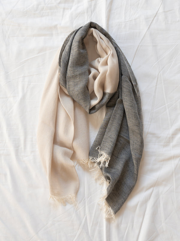 STANDARD / TWO-TONE LINEN SHAWL
