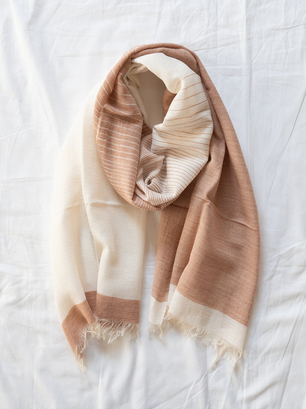 SMALL / ORGANIC COTTON STOLE - BENGARA-DYED