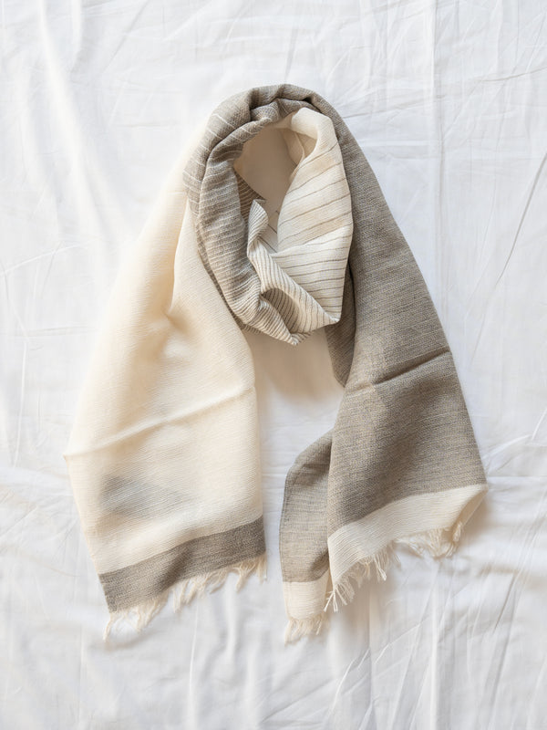 SMALL / ORGANIC COTTON STOLE - SOOT-DYED