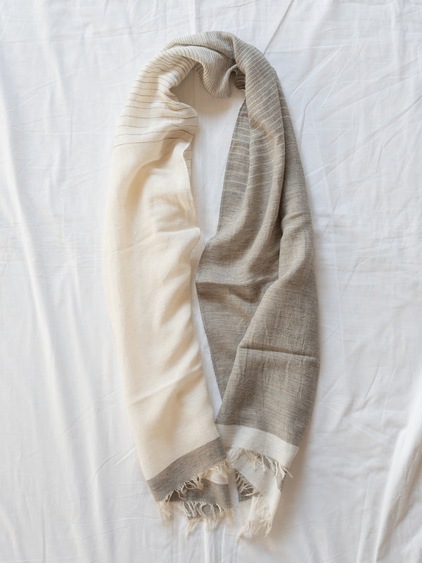 SMALL / ORGANIC COTTON STOLE - SOOT-DYED