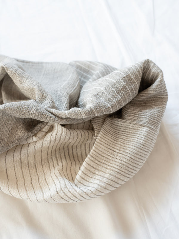 SMALL / ORGANIC COTTON STOLE - SOOT-DYED