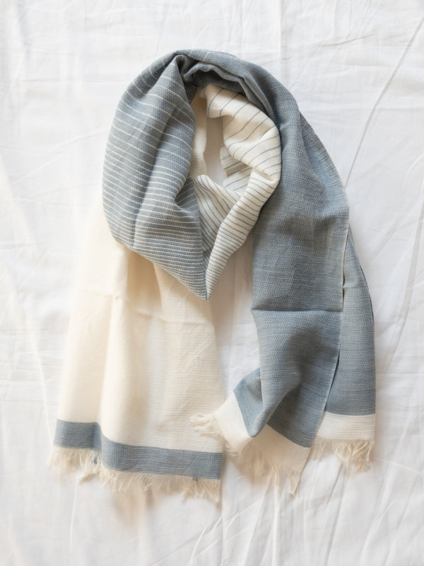 SMALL / ORGANIC COTTON STOLE - INDIGO-DYED