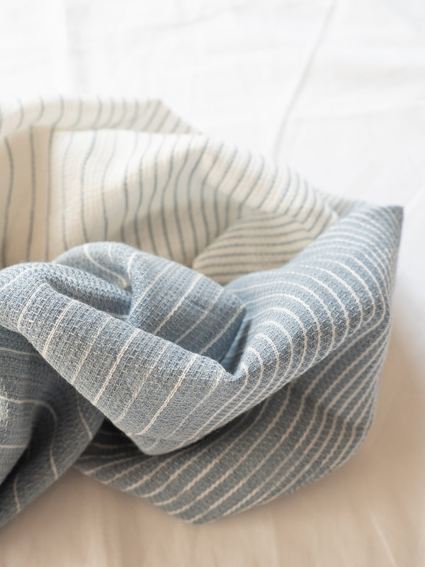 SMALL / ORGANIC COTTON STOLE - INDIGO-DYED