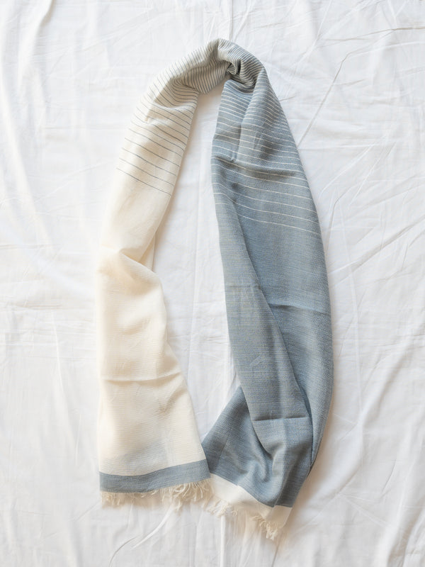 SMALL / ORGANIC COTTON STOLE - INDIGO-DYED