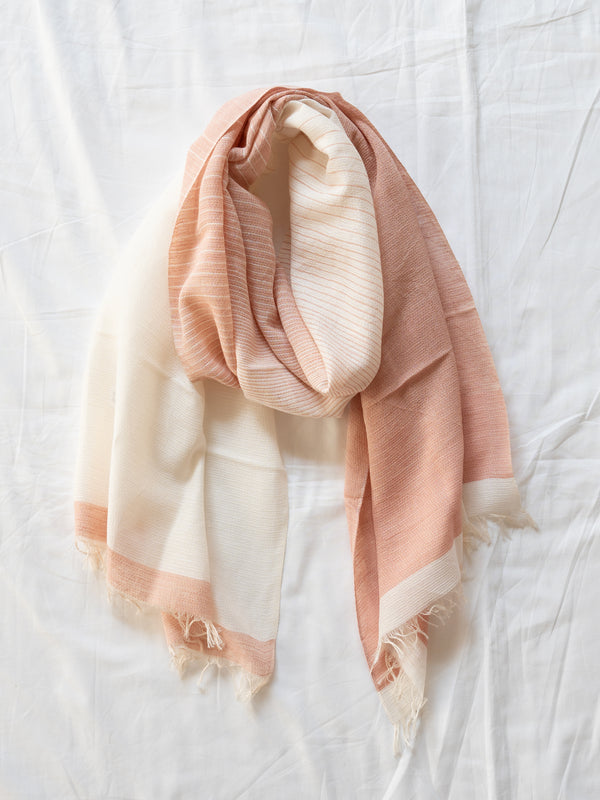 SMALL / ORGANIC COTTON STOLE - BENGARA-DYED