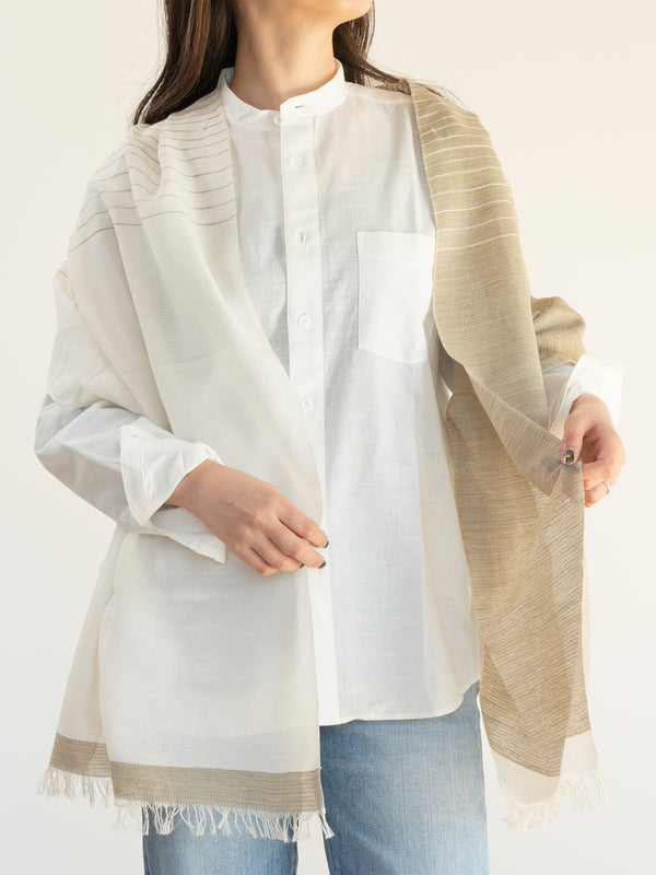 SMALL / ORGANIC COTTON STOLE - BENGARA-DYED