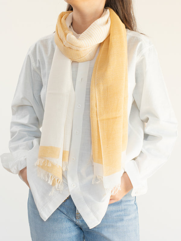 SMALL / ORGANIC COTTON STOLE - BENGARA-DYED