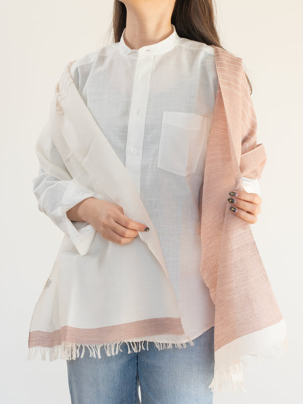SMALL / ORGANIC COTTON STOLE - BENGARA-DYED