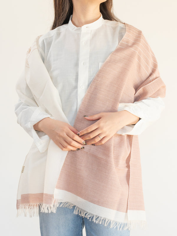 SMALL / ORGANIC COTTON STOLE - BENGARA-DYED