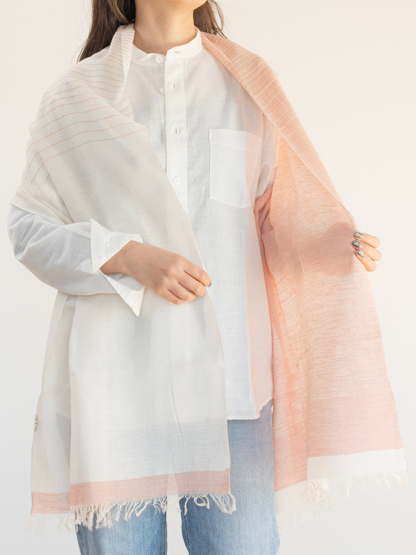 SMALL / ORGANIC COTTON STOLE - BENGARA-DYED