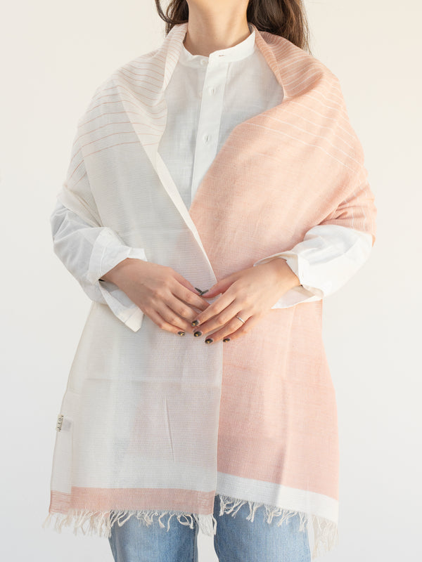 SMALL / ORGANIC COTTON STOLE - BENGARA-DYED