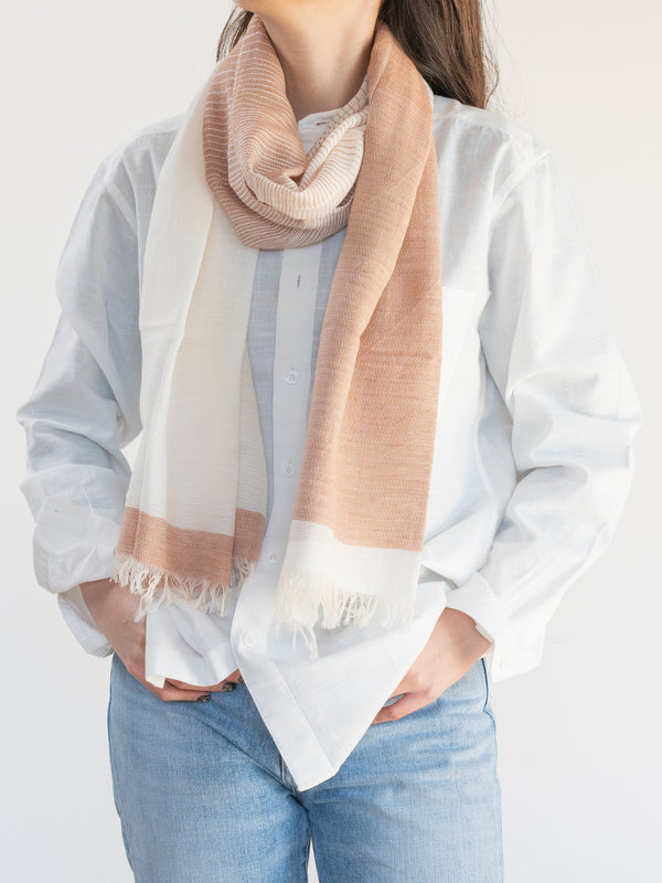 SMALL / ORGANIC COTTON STOLE - BENGARA-DYED