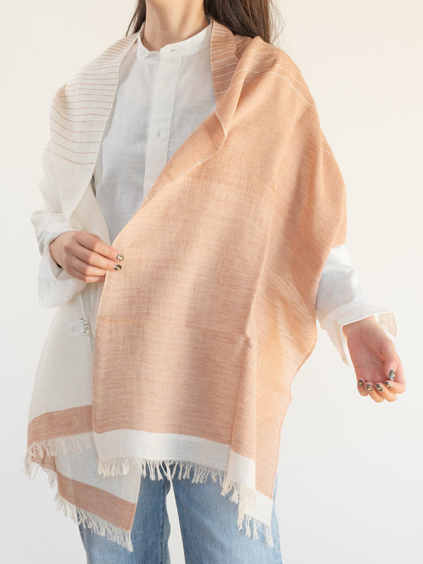SMALL / ORGANIC COTTON STOLE - BENGARA-DYED