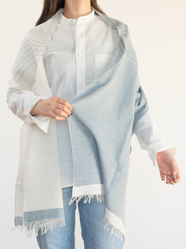 SMALL / ORGANIC COTTON STOLE - INDIGO-DYED