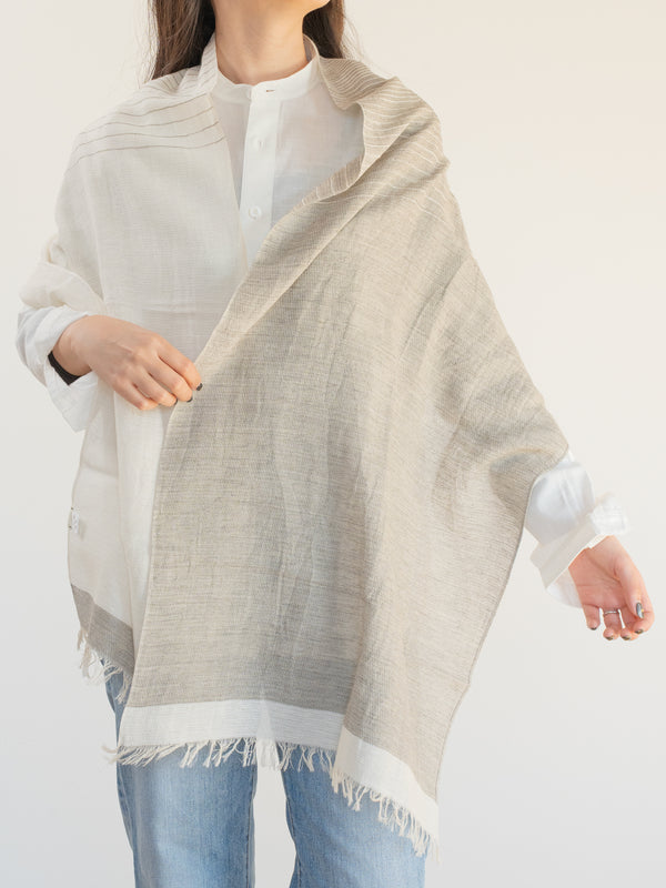 SMALL / ORGANIC COTTON STOLE - SOOT-DYED
