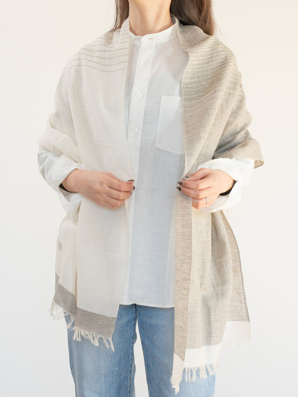 SMALL / ORGANIC COTTON STOLE - SOOT-DYED