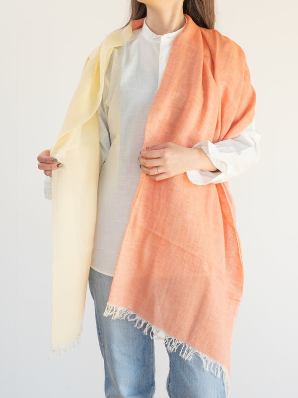 STANDARD / TWO-TONE LINEN SHAWL