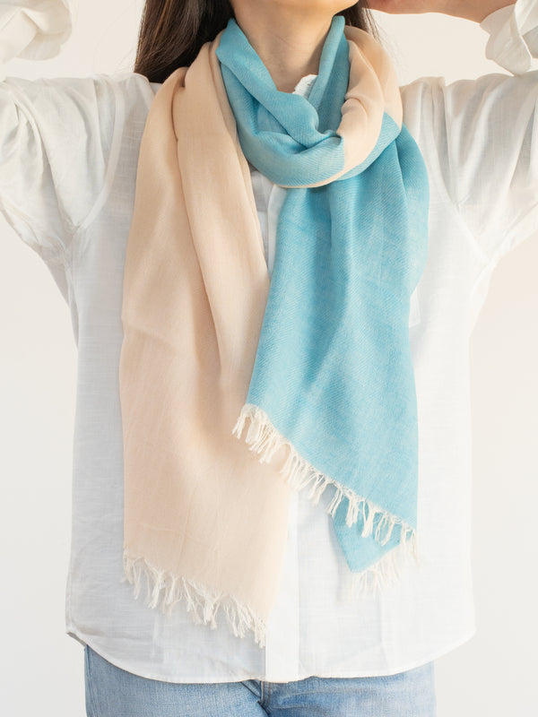 STANDARD / TWO-TONE LINEN SHAWL