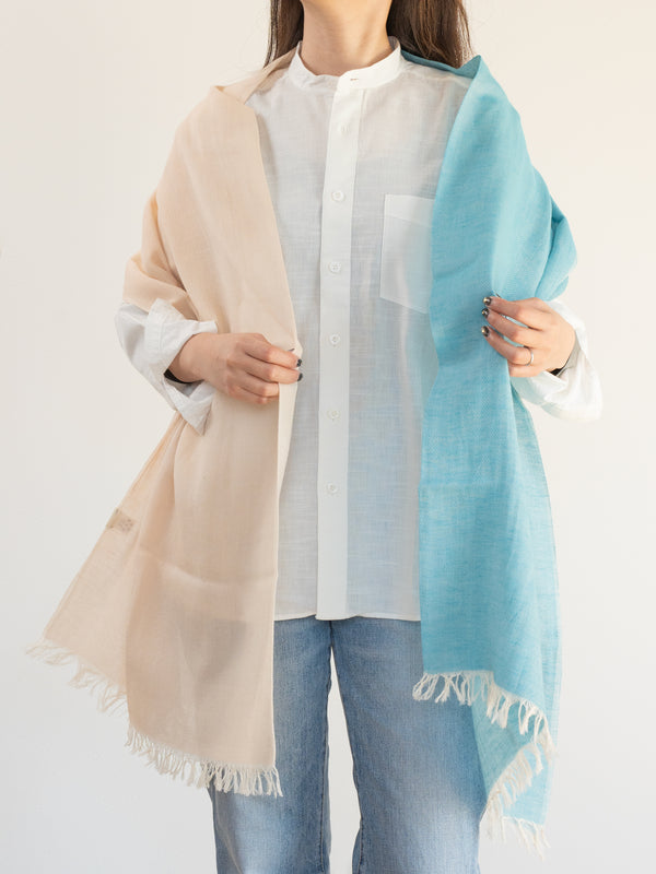 STANDARD / TWO-TONE LINEN SHAWL