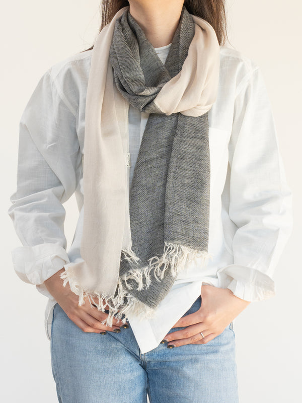 STANDARD / TWO-TONE LINEN SHAWL