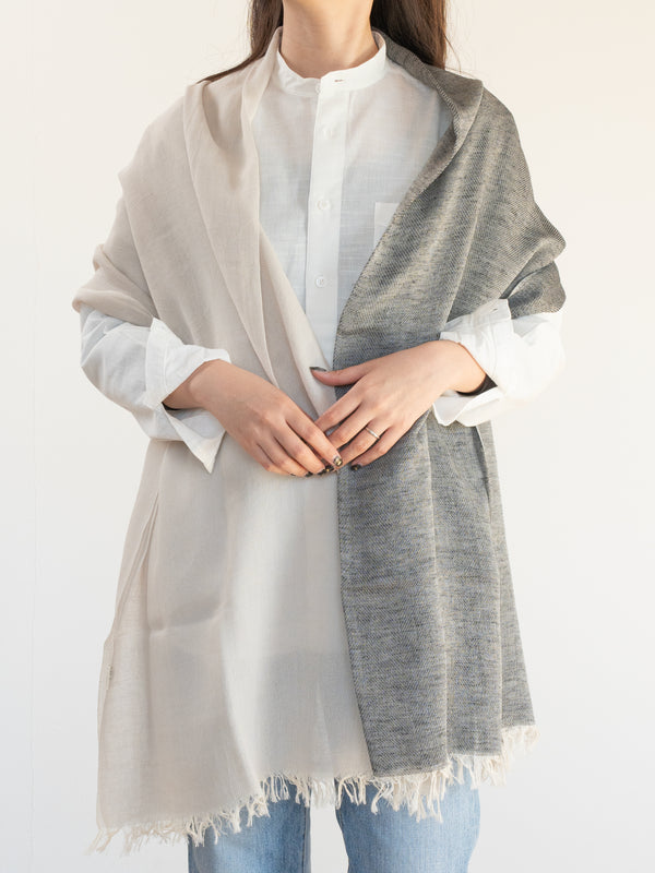 STANDARD / TWO-TONE LINEN SHAWL