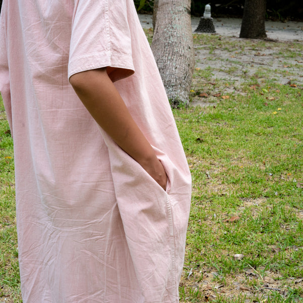 WOMEN’S SHORT SLEEVE DRESS -  BENGARA DYED
