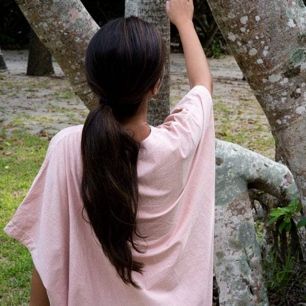 WOMEN’S SHORT SLEEVE DRESS -  BENGARA DYED