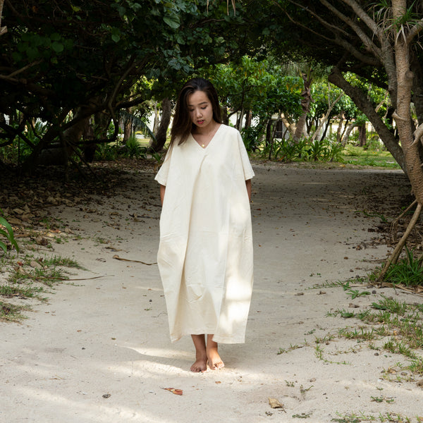 WOMEN’S SHORT SLEEVE DRESS -  BENGARA DYED