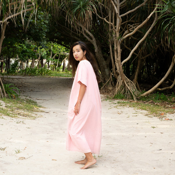 WOMEN’S SHORT SLEEVE DRESS -  BENGARA DYED