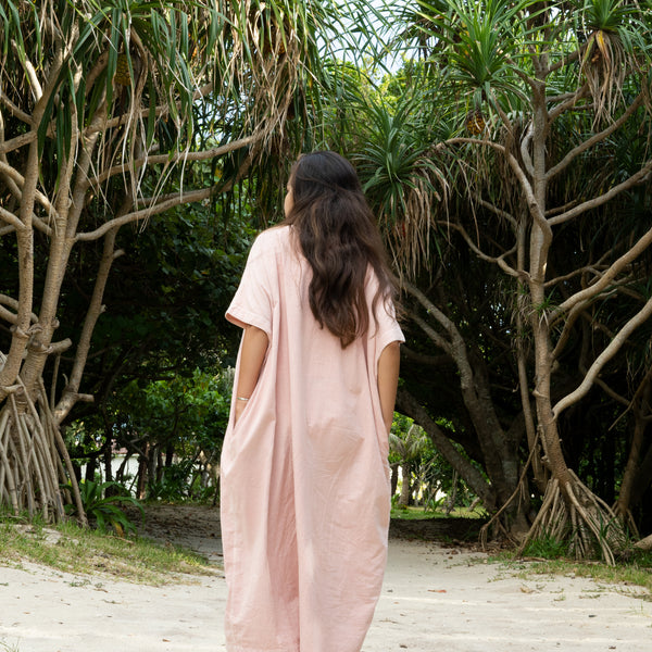 WOMEN’S SHORT SLEEVE DRESS -  BENGARA DYED