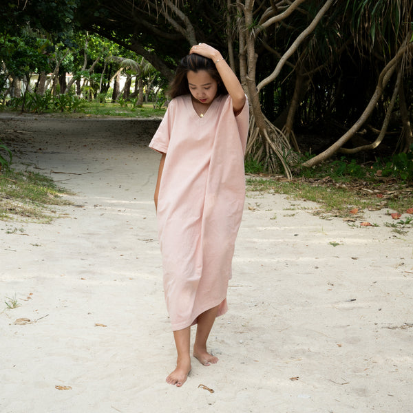 WOMEN’S SHORT SLEEVE DRESS -  BENGARA DYED