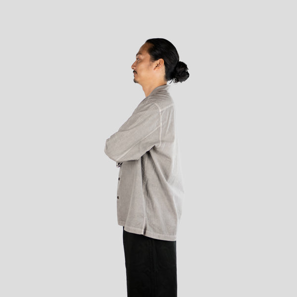 OPEN COLLAR SHIRT - SOOT DYED