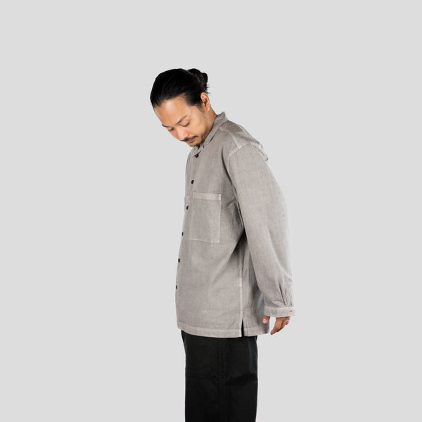 OPEN COLLAR SHIRT - SOOT DYED