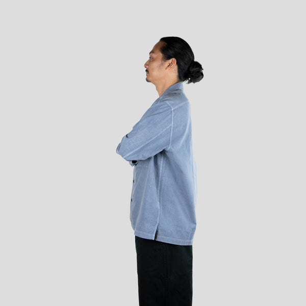 OPEN COLLAR SHIRT - INDIGO DYED